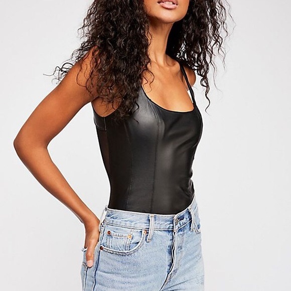 Free People Faux Leather Bodysuit - Picture 10 of 10